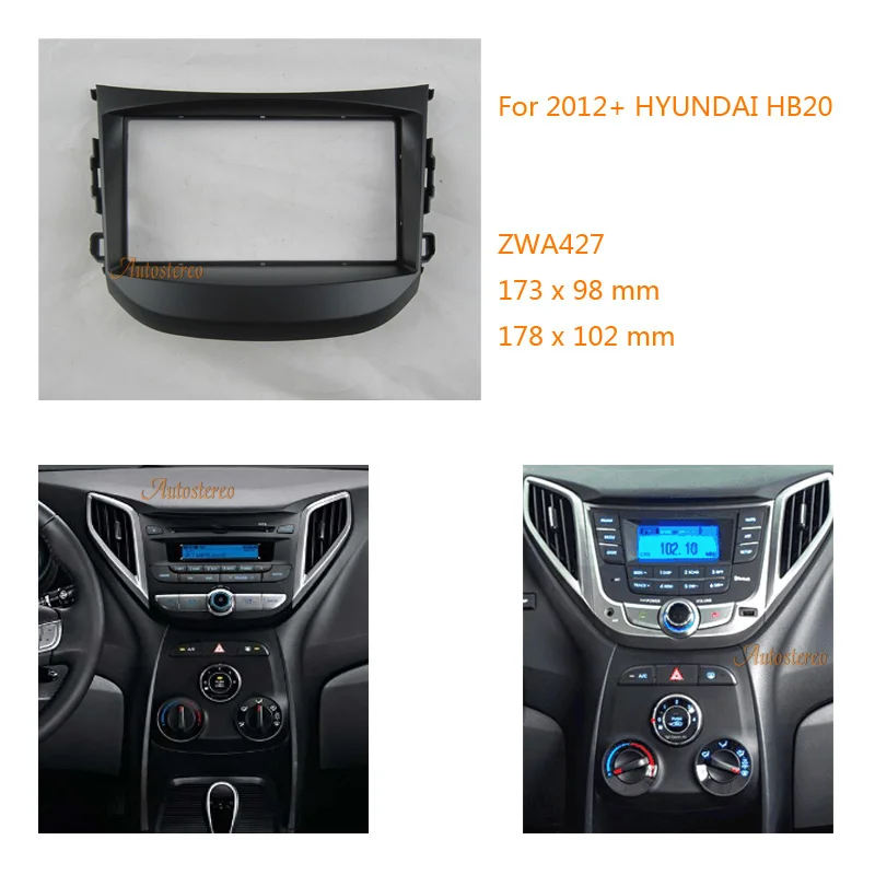 

Car Radio Panel Adapter Trim Surround car radio fascia for HYUNDAI HB20 2012+ 2 DIN Car Refitting Outter Frame Stereo Face Plate