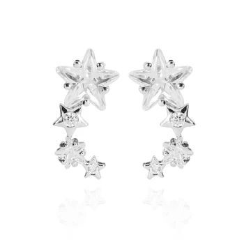 

WEIMANJINGDIAN Star Drop Earrings for Women in White Gold Color Plated