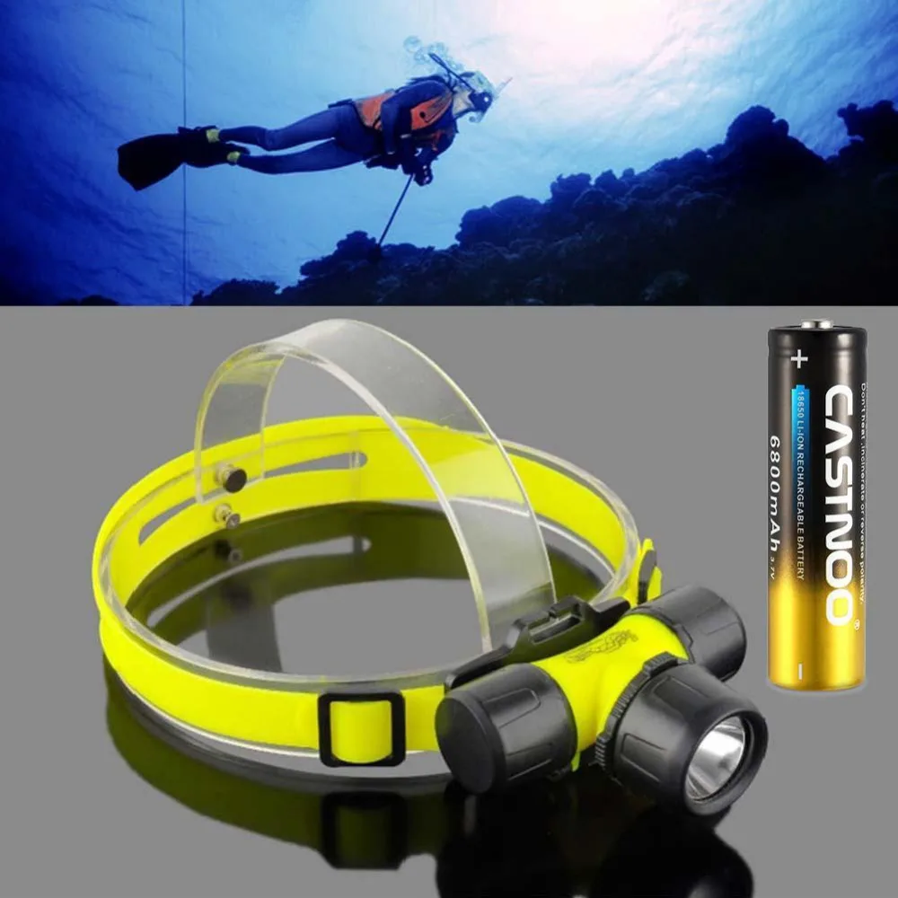 CASTNOO Headlight Q5 LED 30m ABS 6200 Lumens Waterproof Swimming Diving