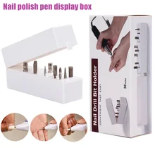 30 отверстий ногтей сверла бит дисплей стойки шлифовальный головной Бур ящик для хранения стойки Маникюрный Инструмент TY99