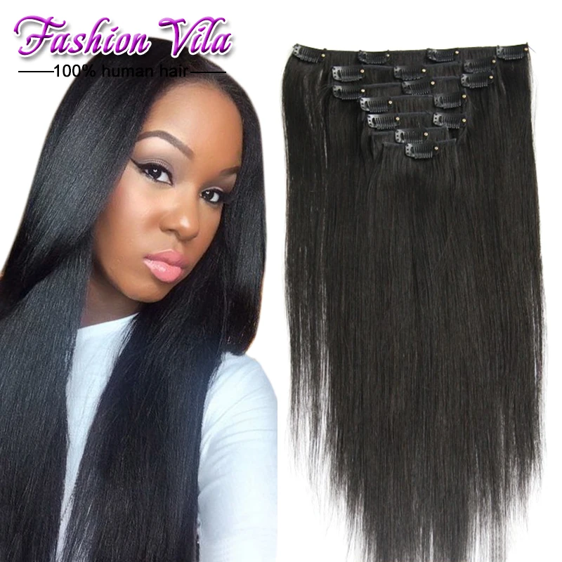 Beautiful Virgin Hair Clip In Extension Natural Human Hair Clip Ins