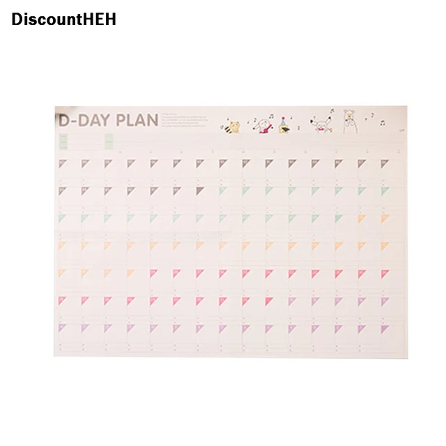 2018 100 day countdown calendar learning schedule periodic planner