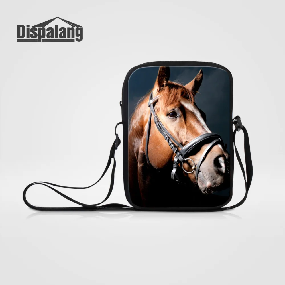 horse animal print small messenger bags