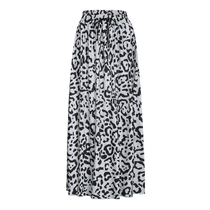 Женские летние юбки, Женская Повседневная длинная Плиссированная юбка макси с леопардовым принтом и высокой талией, faldas mujer moda C3 - Цвет: B
