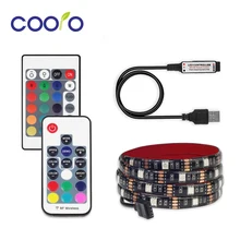 RGB LED Strip Waterproof DC 5V USB LED Light Tape Flexible Lighting 5050 0.5m 1m 2m With Remote For TV Backlight