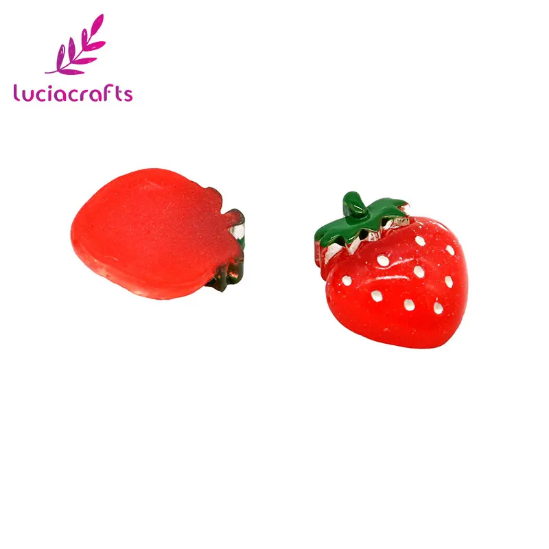 Lucia Crafts 2/6/24 шт Клубника Смола Кабошон скрапбук DIY девушка аксессуары для волос