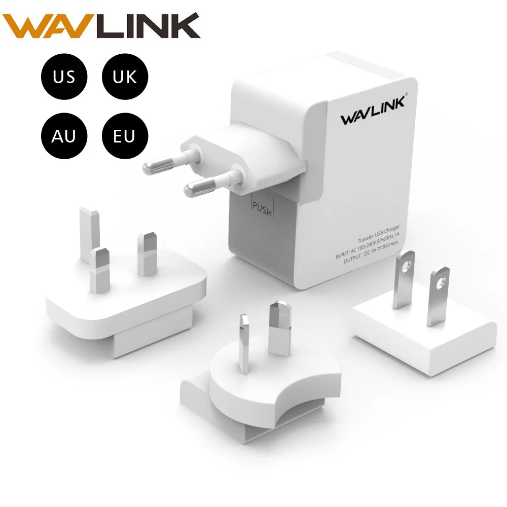 Wavlink 2/4 порт универсальный USB зарядное устройство адаптер 24 Вт 4.8A Портативный
