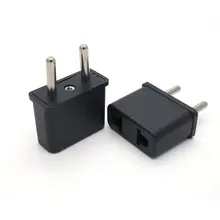 Дорожный преобразователь адаптер США в ЕС AC Мощность штепсельные бытовые Вилки Штепсель черный цвет