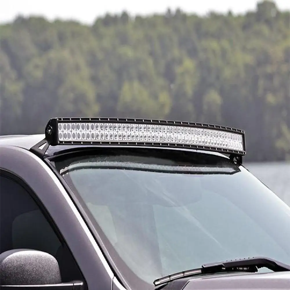 Partol верхний лобовое стекло 5" Изогнутые Светодиодный свет бар кронштейн автомобиля крепления на крышу комплект для Chevrolet Silverado GMC 1500 пикап