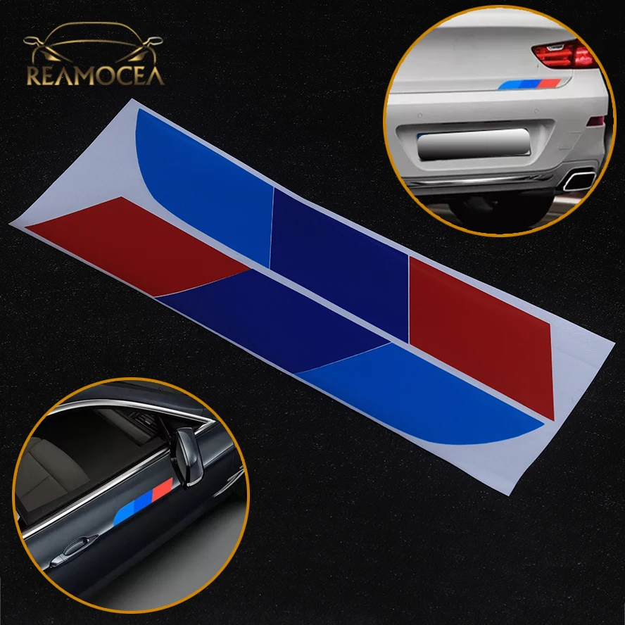 

Reamocea 2Pcs Car Styling Reflective Decor Trunk Stickers Decals Side Skirt Stripe Stickers For BMW E90 E46 X3 X4 X5 3 4 5 7