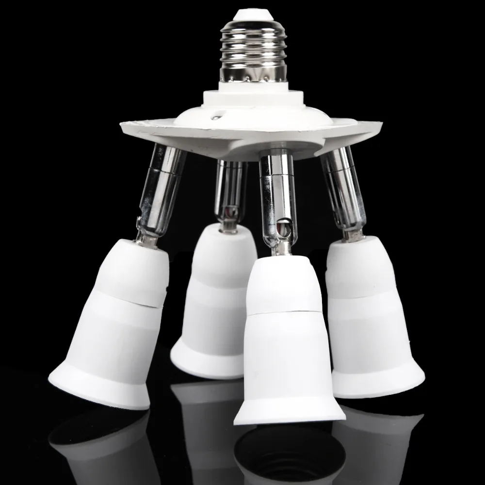 

Adjustable 4 in 1 Standard E27 Base Light Lamp Bulb Adapter Holder Socket for Home Studio Daylight Bulbs