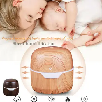 

300 ml USB LED Humidifier Aroma Mist Air with Wood Grain 2 Color Essential Oil Diffuser Ultrasonic for Office Home