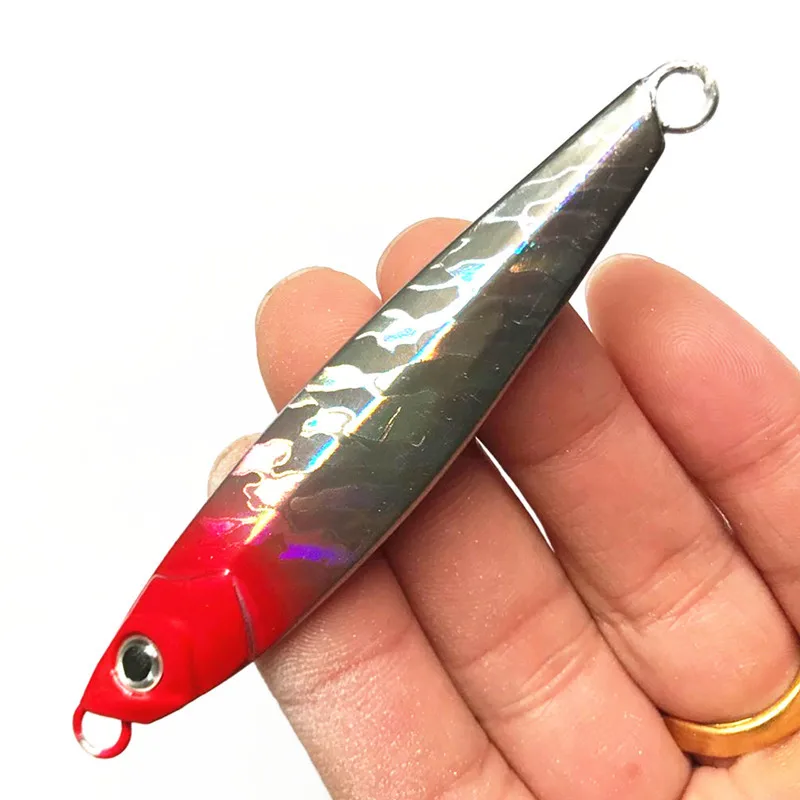 Новые рыболовные приманки 60 г Shore casing Jig искусственная приманка, металлические приспособления, жесткая приманка, набор 3 шт - Цвет: Red Silver
