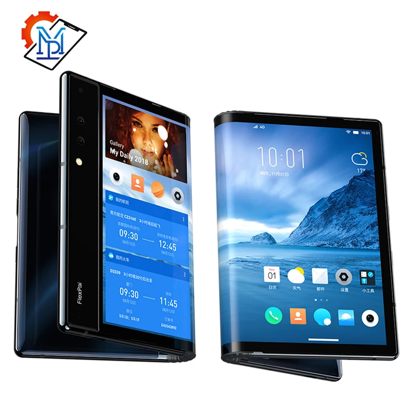 Оригинальный сотовый телефон Royole FlexPai гибкий AMOLED экран 7 8 дюйма 6/8 ГБ ОЗУ 128/256 Гб