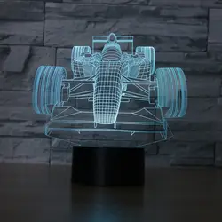F1 автомобильные гонки ночник 3D визуальный светодиодный ночник креативная настольная лампа Новинка освещение спальни свет