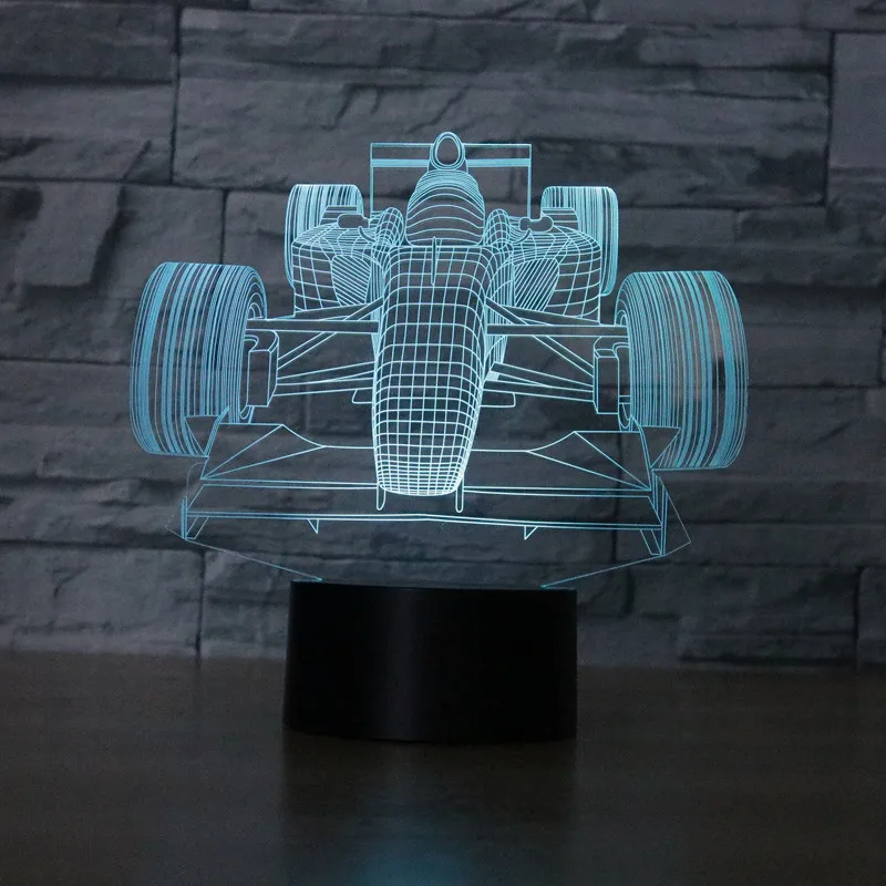 

Color changing Flashing touch sensor control F1 Automobile Racing Acrylic 3D LED Night Light LED F1 Car Racing USB table Lamps