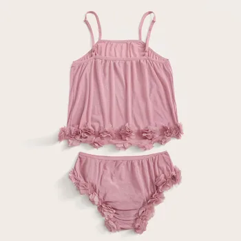 

Sexy Pijamas Women Ladies Flower Pajamas Mesh Underwear Suit Cute Lingerie Camisole Set Pyjama Femme Pijama Mujer Verano