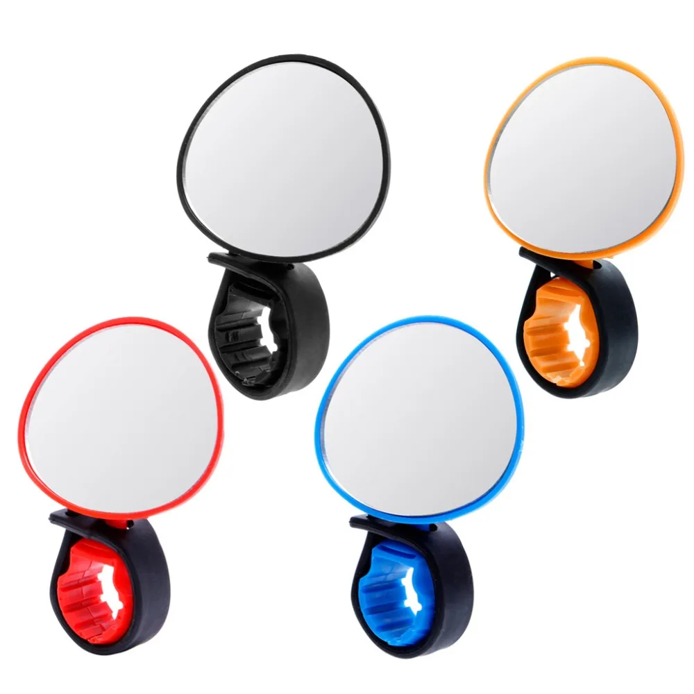 1pc Universal 360 Degree Rotate Rearview Handlebar Glass Mirror Bike 