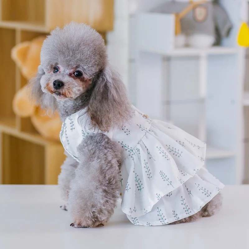 Летнее платье для собак с милым бантом; платья принцессы для собак; собачье свадебное платье; Юбка для маленьких и средних собак