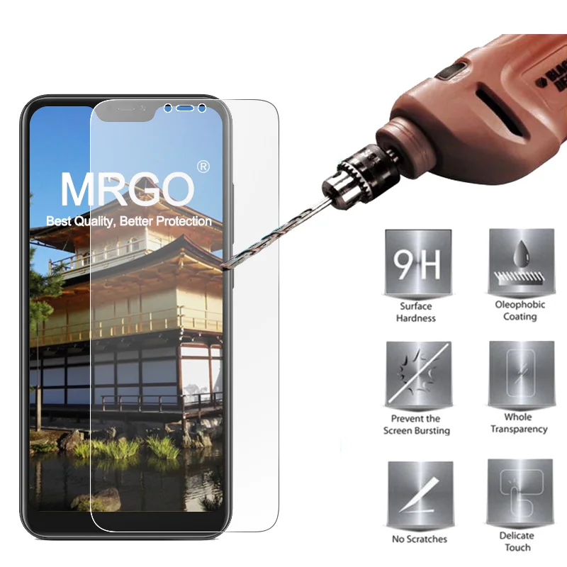 

MRGO Tempered Glass For Xiaomi Mi A2 Lite Screen Protector 9H 2.5D Phone On Film Protective Glass For Xiaomi Mi A2 Lite Glass
