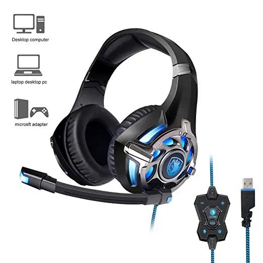 SADES R16 игровая гарнитура наушники USB 7 1 объемное стерео для ПК/ноутбука