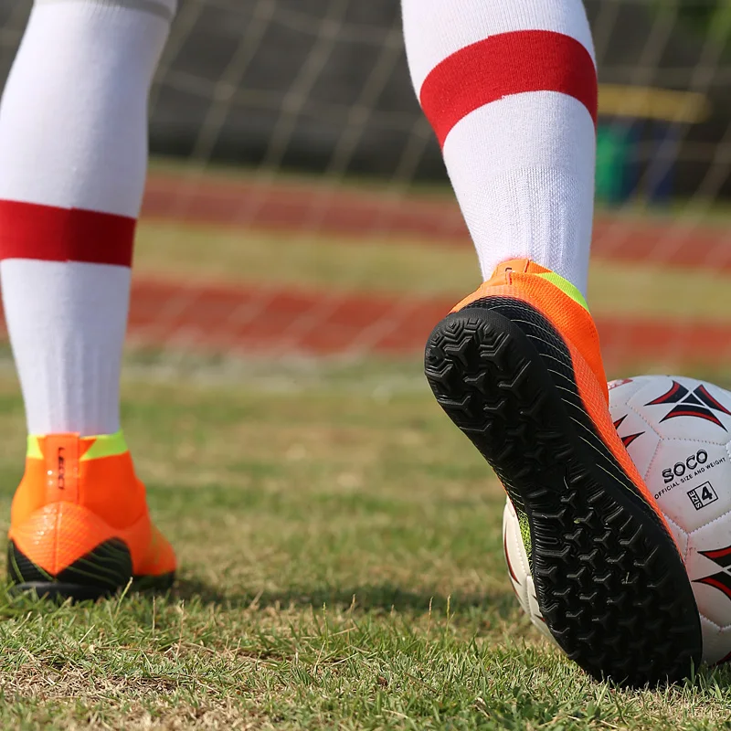 Outdoor Men Boys Soccer Shoes Football Boots High Ankle Kids Cleats Training Sport Sneakers Size 35-45 (20)