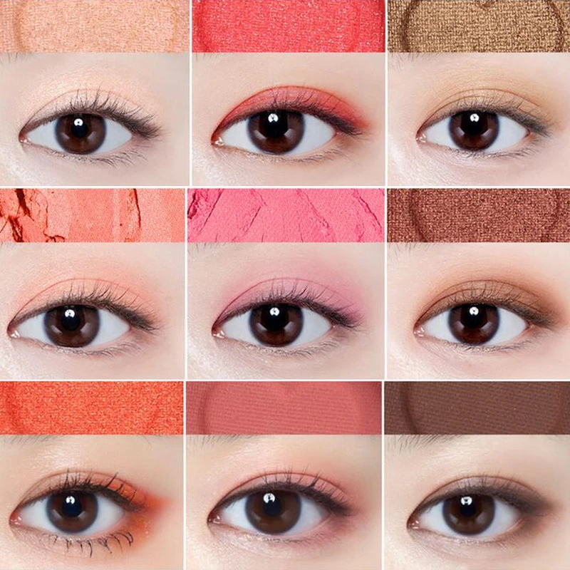 

9 Colors/set Eye Make Up Heart-shape Pumpkin Color Eyeshadow Peach Makeup Shimmer Bright Glitter Eye Shadow Matte Cosmetics