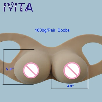 

IVITA 2019 Suntan Silicone Fake Breast Forms False Boobs Artifical Silicone Breast Forms For Crossdresser Transgender Shemale