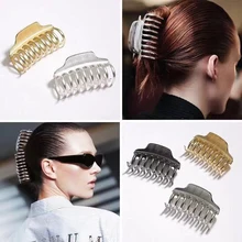 Женский геометрический коготь для волос, однотонный Краб для волос в стиле ретро, в форме Луны, заколки для волос с жемчугом, аксессуары для волос, большой размер, шпилька