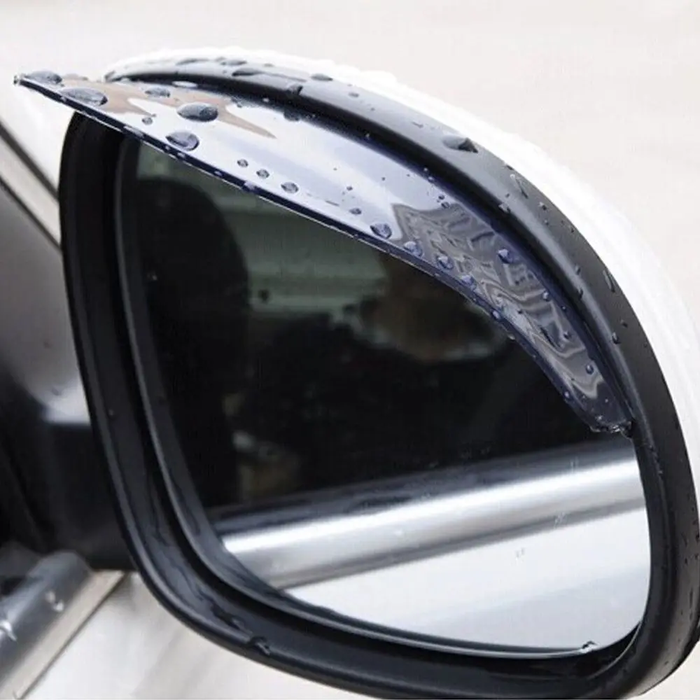 

New 2 Pcs Universal Car Truck Pickup Black Rearview Mirror Rain Boards Eyebrow High Quality Sun Visor Shade Guard Shield