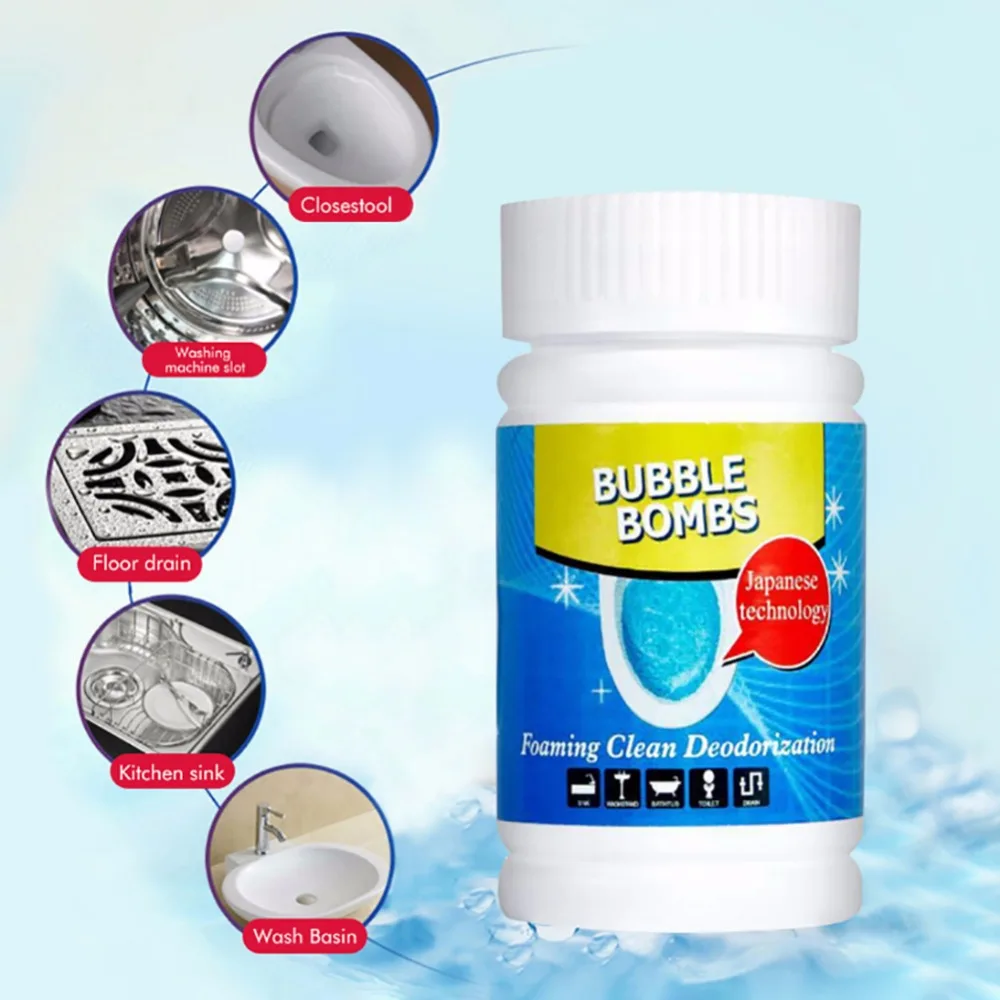 Туалетный волшебный пузырьковый порошок дезодорант Пузырьковые частицы кислорода губка для слива пола/раковины/моющего средства