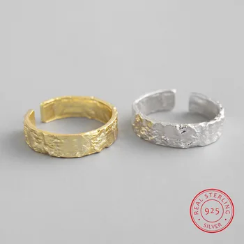 

Leouerry 925 Sterling Silver Personalized Irregular Concave Surface Ring Jewelry for Women Man Jewelry