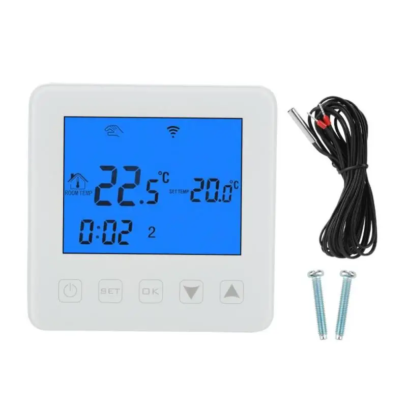 

Hot 1Pcs Precise Digital 16A Electric Heating Thermostat WiFi Temperature Controller LCD Display with NTC Sensor
