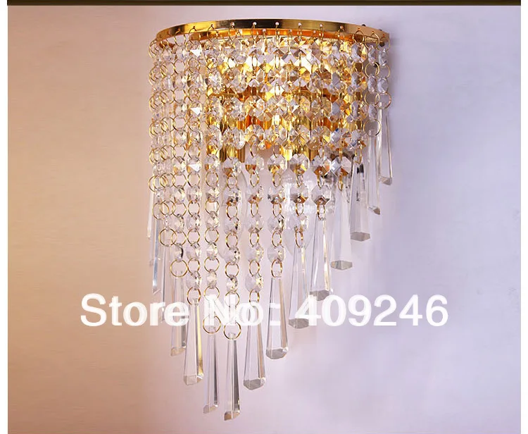 Настенный светильник с кристаллами K9 Золотой/серебристый для спальни|crystal wall