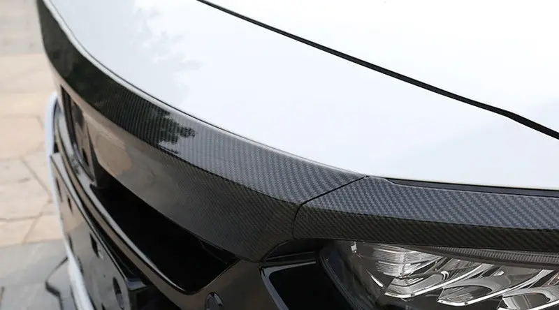 Carbon Fiber Look Front Hood Lid Bonnet Cover Trim 3pcs for Honda Accord 2018-19