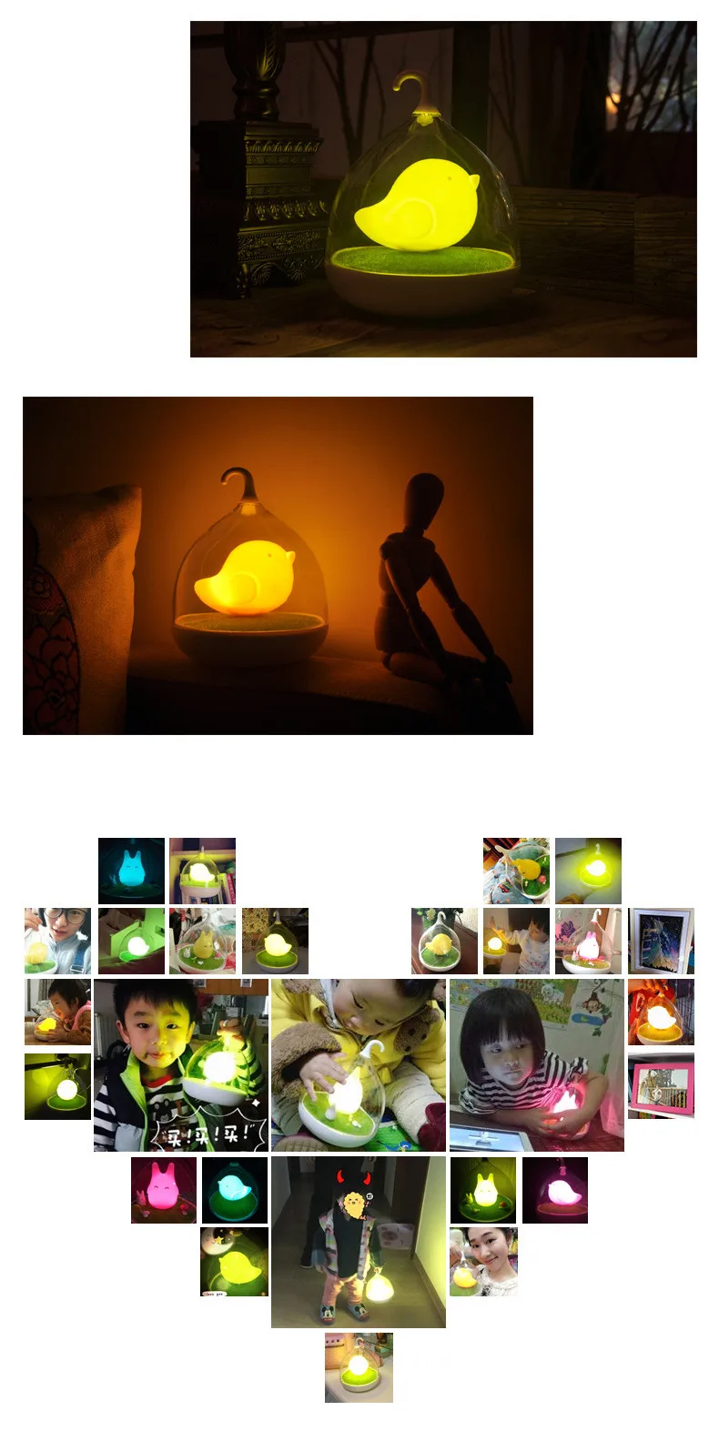 Chiclits Cute Fantasy Genie Microview Night Light Touch dimming LED table lamp Child sleep bedside Lights for Kid Girls Gifts (13)