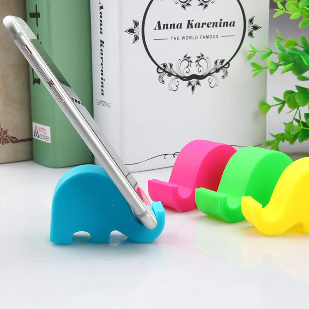 

Mini Silicone Elephant Phone Holder Desk Stand Chopsticks Spoon Holder Phone Holder Phone Tablet Color Random