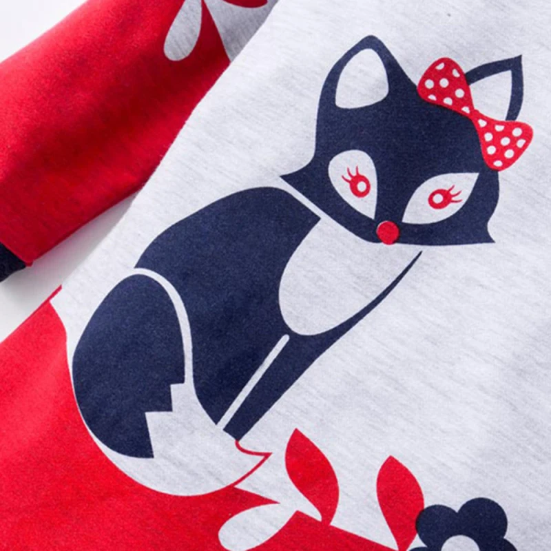 2018 fashion new baby girls dress long sleeve autumn winter infant dresses cartoon cotton giraffe mouse cat rabbit pink blue Gary red kids costume (19)