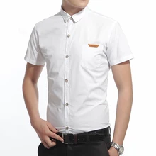 New Casual Shirts Men Summer Short Sleeve Shirts Casual Slim Cool Breathable Plus Size Brand Clothing Pocket Tops 4Colors