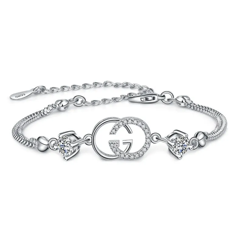 

Feshion Vintage Bracelet Crystal Bracelets For Women Charm Silver Bracelets & Bangles Femme Bridal Wedding Fine Jewelry Gift hot