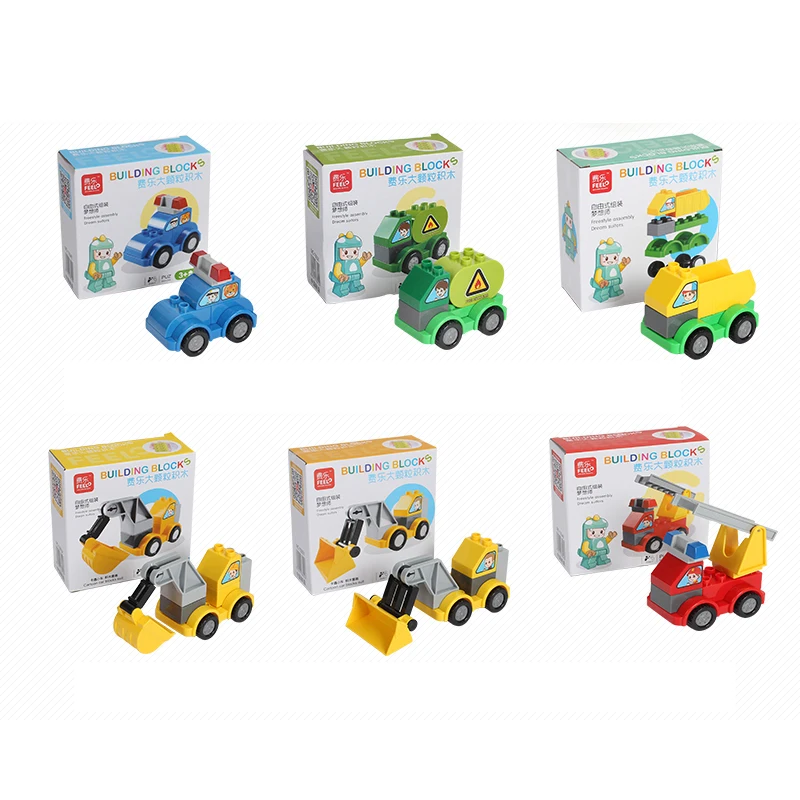 

MEOA High Quality 6 style Enlighten Toy Building Blocks Car Brick Vehicle Block Toys Compatible with Duplo Block Toys Brick Car
