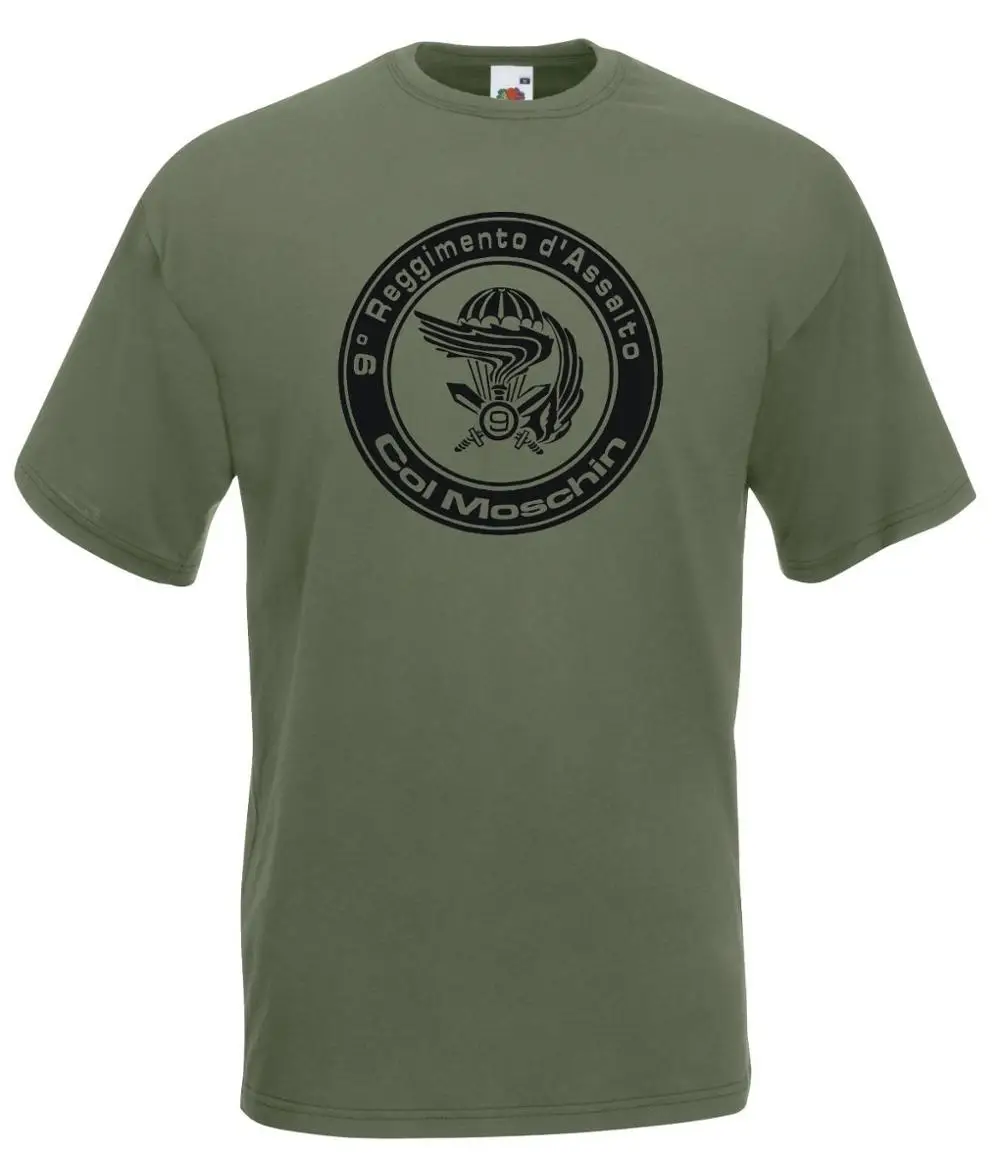 Новая высококачественная футболка, футболка, эмблема на рубашку с парашютом, низкая видимость, армейская итальянская летняя хлопковая футболка - Цвет: Армейский зеленый