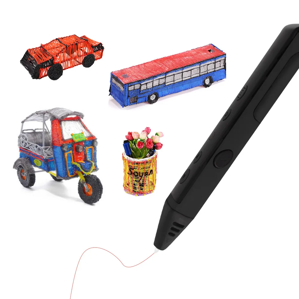 Penobon 3D Ручка 3D принт Генделя ручка поколения Смарт-низкая Температура с высокое качество Best подарок на день рождения для детей - Цвет: Black