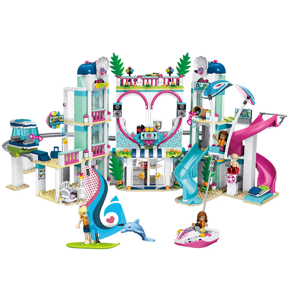 

City Girls Friends Heart Lake City Resort DIY Figures Bricks Children's Educational Building Blocks Toy