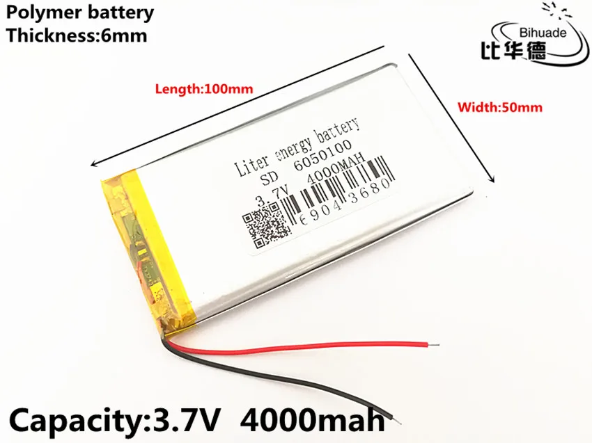 Recarregável para Gps 6050100 de Polímero de Lítio Lote v 4000 Mah Lipo Bateria Psp Dvd 10 Pçs - 3.7 - Image 3
