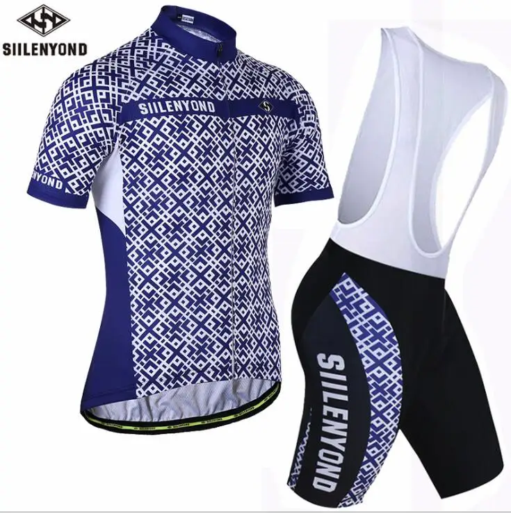 Jersey and bib Pants Siilenyond Pro летний комплект для велоспорта, Майки для велоспорта, дышащая одежда для горного велосипеда, Майо, Ropa Ciclismo, комплект для велоспорта - Цвет: Jersey and bib Pants