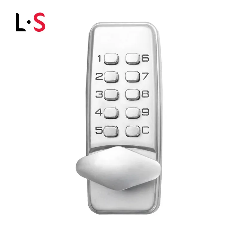 LACHCO без ключа механическая клавиатура кодовый замок цифровой шкафчик домашний вход безопасности дверной замок L16067BS - Цвет: Silver