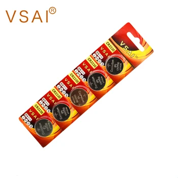 

VSAI 5pcs 3V CR2330 Button Cell Battery Coin Batteries BR2330 ECR2330 For LED Flash