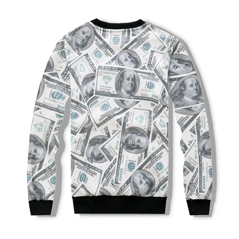 New Men Sets Fashion 3D US dollar Printing Sporting Suit Sweatshirt +Sweatpants Mens Clothing 2 Pieces Sets Slim Tracksuit