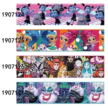 

(50 yards/lot) Cheap price 38mm cartoon character printed ribbons and elastic